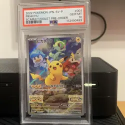 PIKACHU 001/SV-P SCARLET & VIOLET PRE-ORDER SV PROMO POKEMON JAPANESE PSA 10 - Image 1