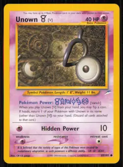 Unown [V] 89/105 Common Neo Destiny Pokemon Unlimited Lightly Played - Image 1