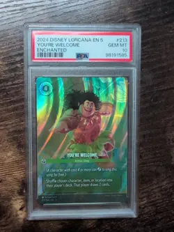 You're Welcome Maui 2024 213/204 EN 5 Lorcana Enchanted Disney Card PSA 10 - Image 1