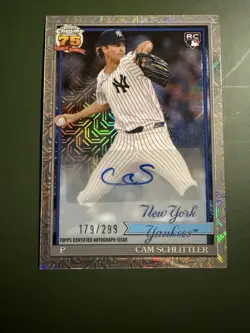 2026 Topps Chrome Mojo 179/299 Cam Schlittler RC Autograph Card - Image 1