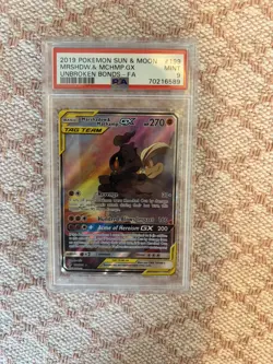 Pokemon Marshadow & Machamp GX - Sun & Moon - Unbroken Bonds - 199/214 - PSA 9 - Image 1