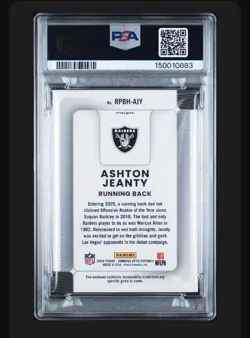 2025 Optic Rookie Phenoms Ashton Jeanty Blue Hyper Patch PSA 10 POP 1! - Image 2