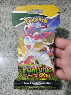 Pokemon Evolving Skies Sylveon Sleeved Booster Pack Factory Sealed - Image 1