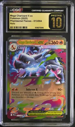 MEGA CHARIZARD X EX Phantasmal Flames Holo Rare #013 CGC Pristine 10 Pokemon - Image 1