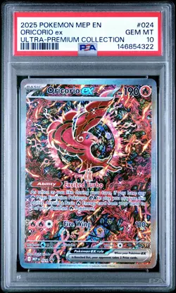 2025 POKEMON MEP EN-ME BLACK STAR PROMO #024 ORICORIO EX PSA 10 - Image 1