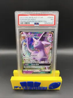2017 Pokemon Sun & Moon Espeon GX #SM35 Black Star Promo Prem. Collection PSA 7 - Image 1