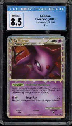 Pokemon Espeon Prime Undaunted Holo Ultra Rare #81 CGC 8.5 - Image 1