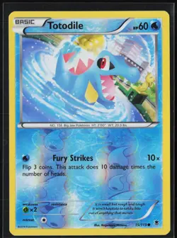 Totodile 15/119 Common Phantom Forces Pokemon Reverse Holo Lightly Played - Image 1