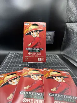One Piece OP-13 Carrying on His Will Sleeved Booster Packs LOT 4 ENGLISH Sealed - Image 1