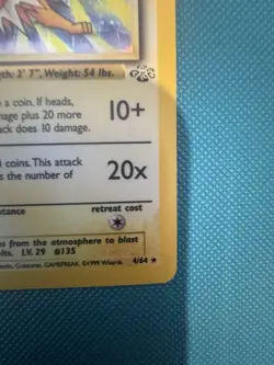 Pokemon Jolteon TCG Jungle Holo Card 4/64 Unlimited Rare - Image 4