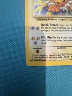 Pokemon Jolteon TCG Jungle Holo Card 4/64 Unlimited Rare - Image 5