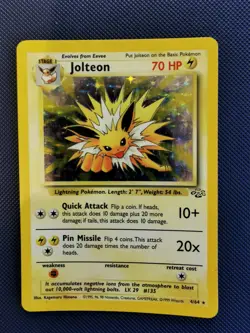 Pokemon Jolteon TCG Jungle 4/64 Holo Unlimited Rare Card - Image 1