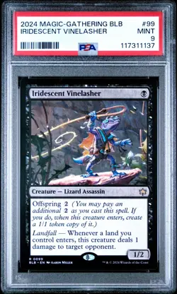 2024 MTG Iridescent Vinelasher Bloomburrow Regular PSA: 9 - Image 1