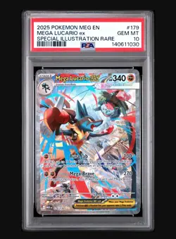 PSA 10 Mega Lucario EX 179/132 Mega Evolution Special Illustration Rare POKEMON - Image 1