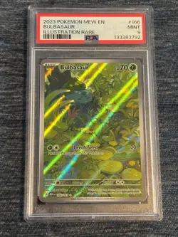 Pokemon TCG Mint PSA 9 Bulbasaur 166/165 Scarlet & Violet 151 Illustration rare - Image 1