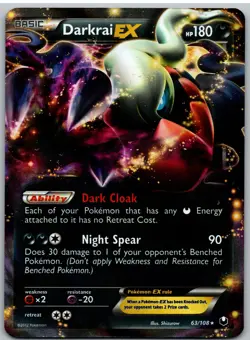Darkrai EX 63/108 Holo EX Rare Dark Explorers Pokemon NM - Image 1