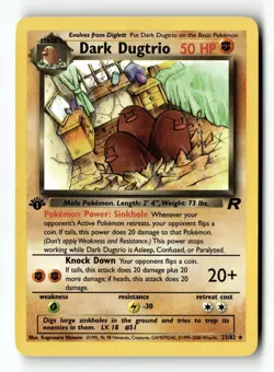 Pokemon Card Dark Dugtrio (23) LP Team Rocket 1st Edition Rare 23/82 - Image 1
