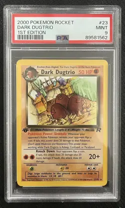 PSA 9 MINT Dark Dugtrio 23/82 1st Edition Team Rocket 2000 Pokemon WOTC Rare - Image 1