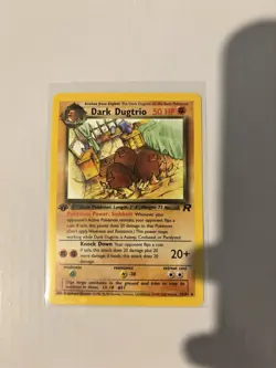 Dark Dugtrio 23/82 1st Edition Team Rocket Non-Holo Pokemon Card tcg NM - Image 1