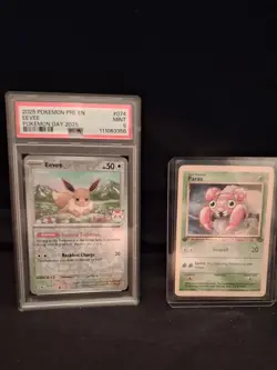 Pokemon TCG Eevee & Paras Mint Card Lot - Pokemon Day 2025, 2 Cards - Image 1