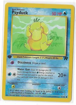 Psyduck 65/82 1st Edition Team Rocket Base Vintage Pokemon TCG Card NM - Image 1