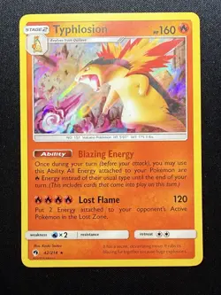 Pokemon TCG SM Lost Thunder 42/214 Typhlosion Rare Holo Card - Image 1