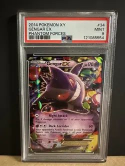 2014 Pokemon XY Gengar EX 34/119 XY PSA 9 MINT- Phantom Forces Holo - Image 1