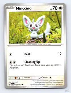 Minccino 136/162 Temporal Forces Common Yuka Morii Pokemon NM - Image 1