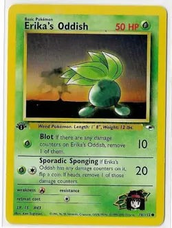 Pokemon TCG Erika's Oddish 78/132 Gym Heroes 1st Edition LP WOTC. - Image 1