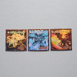 Yu-Gi-Oh Morinaga Slifer Obelisk Ra God 3 Set Sticker Sealdass Japanese i516 - Image 1
