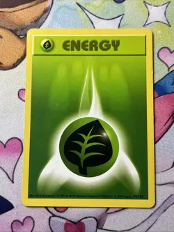 Pokemon Grass Energy Base Set 99/102 Shadowless MP - Image 1