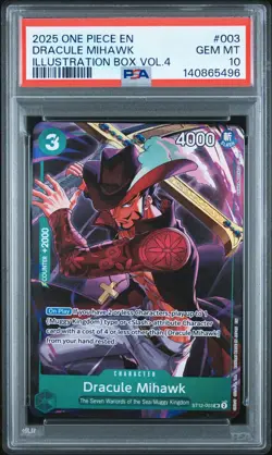 PSA 10 One Piece (4) Luffy Zoro Mihawk Perona Consecutive Illustration Box Vol 3 - Image 3