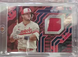 2025 Topps Series 1 - City Connect Swatch Collection Mike Trout #CC-MT Red 4/5 - Image 1