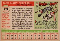 1955 Topps JACK SHEPARD Pittsburgh Pirates #73 EX/MT Condition *SET BREAK* - Image 2
