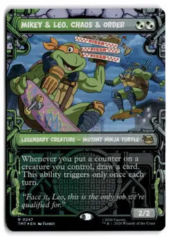 Mikey & Leo, Chaos & Order (Foil Showcase) - NM - TMT TMNT # 0247 - MTG Magic - Image 1