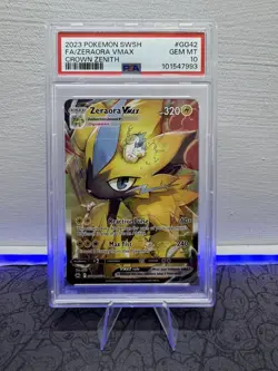 PSA 10 Zeraora Vmax GG42/GG70 Crown Zenith Full Art Holo Graded Pokemon Card - Image 1