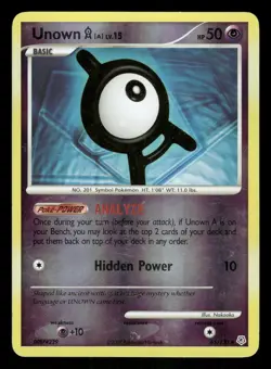 Pokemon Unown [A] Uncommon Diamond and Pearl 65/130 LP Reverse Holo - Image 1