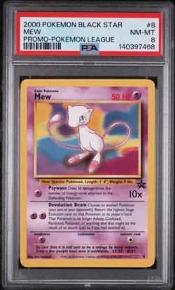 2000 POKEMON PROMO BLACK STAR #8 MEW PSA 8 - Image 1