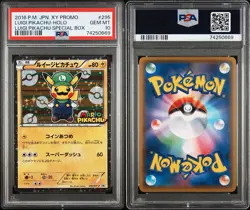 PSA 10 Pokemon Luigi Pikachu Special Bx. Japanese Holo Promo 295/XY-P Gem Mint - Image 3