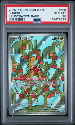 2025 POKEMON MEG EN-MEGA EVOLUTION ILLUSTRATION RARE #136 SHUCKLE PSA 10 - Image 1