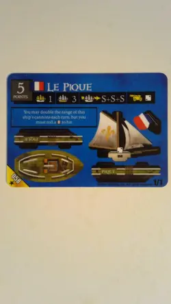 Vintage WizKids Pirates of the Spanish Main Le Pique 058 French Ship Card - Image 1