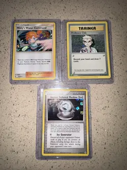 Pokemon TCG 3 Card Lot Holo Trainer Misty Professor Oak Ancient TM [Ice] - Image 1