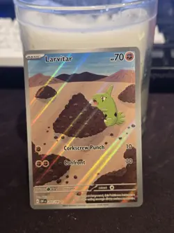 Pokemon TCG Larvitar Obsidian Flames 203/197 Full Art Illustration Rare Holo AR - Image 1