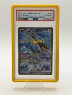 2023 POKEMON MEW EN-151 SPECIAL ILLUSTRATION RARE #202 ZAPDOS EX PSA 10 - Image 1