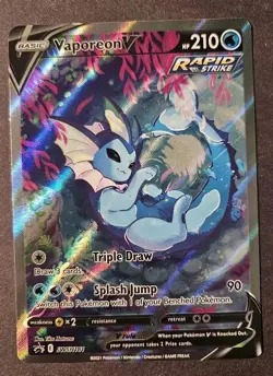 Pokemon TCG Vaporeon V SWSH181 Alternate Art Black Star Promo NM See Pics - Image 1