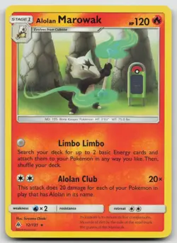 Alolan Marowak 12/131 SM - Forbidden Light Rare Pokemon TCG Card - Image 1