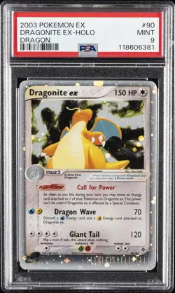 2003 POKEMON EX DRAGON #90 DRAGONITE EX-HOLO PSA 9 - Image 1