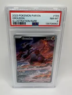 Groudon 199/182 - PSA 8 - Paradox Rift - Illustration Rare - Pokemon TCG - Image 1