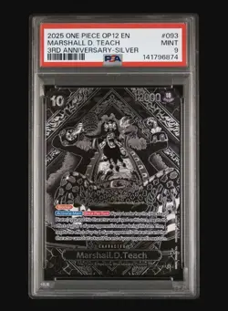 One Piece Marshall D. Teach OP12 2025 3rd Anniversary Silver Special #093 PSA 9 - Image 1