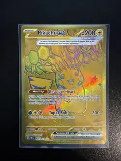 Pikachu EX Gold Hyper Rare 179/131 Pokemon SV Prismatic Evolutions Near Mint - Image 1